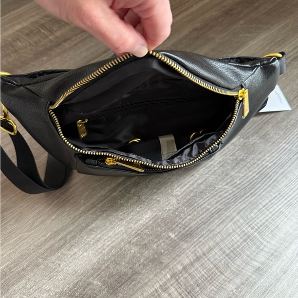 Fawn Design Black Crossbody Bag with Gold Accents (New with Tags) - Picture 3 of 4